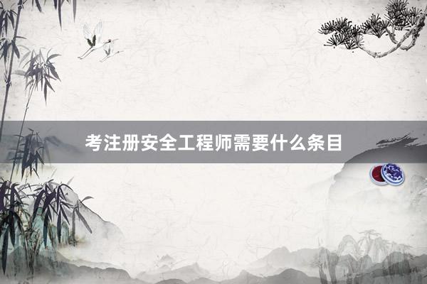 考注册安全工程师需要什么条目